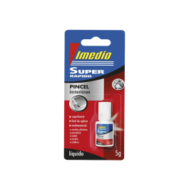 Imedio Pegamento Instantáneo Super Rápido Adhesivo Adhesión Fuerte con Pincel Aplicador Bote 5 gr