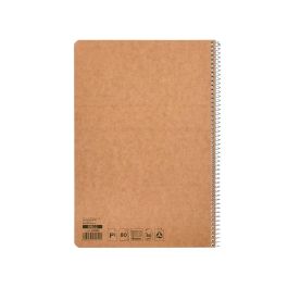 Cuaderno Espiral Liderpapel Folio Ecouse Tapa Cartulina Kraft 80H Papel Reciclado 80 gr Cuadro 4 mm Con Margen 8 unidades