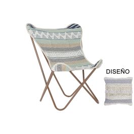 Sillon Boho DKD Home Decor Blanco Gris 65 x 90 x 74 cm