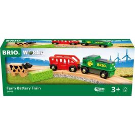 Brio World RAV7312350360189 Tren Agrícola a Batería - Circuito de Madera