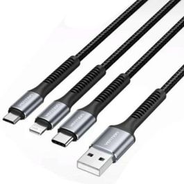 Cable USB 2.0 Lightning Vention H18BAV/ USB Tipo-C Macho/ Lightning Macho - MicroUSB Macho - USB Macho/ 1.2m/ Negro Precio: 6.69000046. SKU: B1G97FHVEN