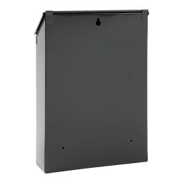Arregui Buzón Individual Exterior Civic, Pequeño, Acero Galvanizado Lacado Negro, Tapa Tejadillo, 21.6 x 8 x 30 cm