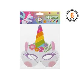 Set de 6 Máscaras de Cartón Unicornio Multicolor para Decoración Precio: 0.95000004. SKU: S1131011