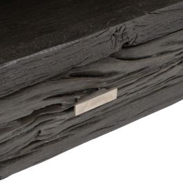 Mueble Tv Negro Madera / Acero Salón 160 X 40 X 59 cm