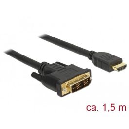 DeLOCK 85583 Cable DVI-D (18+1) Macho a HDMI-A Macho 1.5 m Negro, Conectores Dorados, Resolución 1920x1200 Precio: 27.50000033. SKU: B1FQAWJ24Y