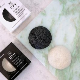 Usu Cosmetics Esponja Konjac con Colágeno para Limpieza Facial Profunda, Purificante y Antiacné, 1 Unidad