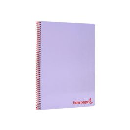 Cuaderno Espiral Liderpapel A4 Wonder Tapa Plastico 80H 90 gr Cuadro 4 mm Con Margen Color Violeta 5 unidades