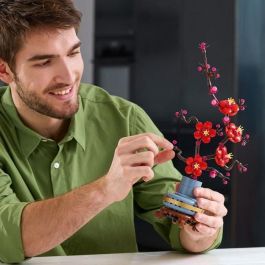 LEGO 10369 Set de Construcción Flor de Ciruelo Creator Icons para Adultos - Flores Rojas y Magentas, Maceta Azul