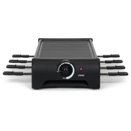 Livoo Raclette para 8 personas DOC312 1300W con Bandeja Grill Antihaderente Extraíble y Termostato Regulable