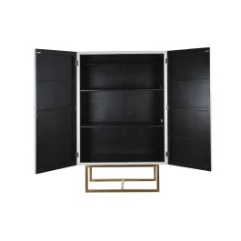 DKD Home Decor Armario Oriental de Madera de Álamo Blanco - Mueble de Almacenamiento con Diseño Exótico - 180 Alto x 110 Ancho x 50 Profundo cm