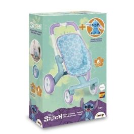 Smoby Silla de Paseo Infantil Stitch con Peluche, 49x38x53 cm, Edad Mínima 3 Años