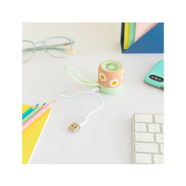 Mr. Wonderful - Altavoz Portátil Inalámbrico Mini, Diseño Margaritas, 80x60x80 mm, Sonido Potente y Claro, Conexión Bluetooth para Smartphone