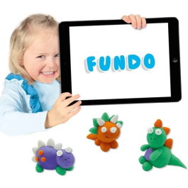 Ses Creative Plastilina FunDo Dinosaurios 3x90gr-1x40gr SES8710341008123 Interactivo Niños Pequeños