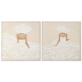 DKD Home Decor Cuadro Scandi Beige Blanco Chica Vestido Lienzo/PS (2 Unidades) 82.5 x 82.5 x 3.5 cm Precio: 108.49999941. SKU: B1HVJAB45J