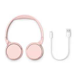 Philips Auriculares Inalámbricos TAH4209PK/00 Bluetooth Rosas con Micrófono y 55 Horas de Batería