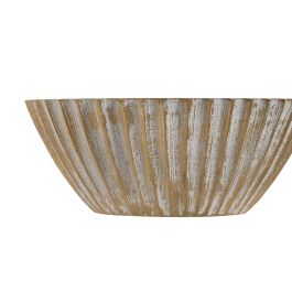 DKD Home Decor Bol Colonial Sai White 23 Decape Mango Dorado Natural 15 x 8 x 15 cm (4 Unidades)