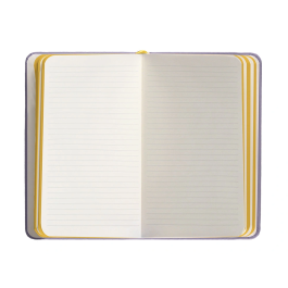 Antartik Cuaderno A6 Tapa Dura 100 Hojas Rayas Morado y Amarillo 80gr FSC