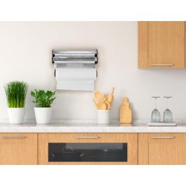 Quttin Dispensador de Aluminio, Film y Papel - 20 cm Ancho x 7 cm Alto x 34 cm Largo (6 Unidades)