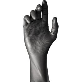 Juba Guante Desechable Nitrilo sin Polvo Negro Talla 8, Ambidextro, Grosor 0,15mm, Caja 50 Unidades