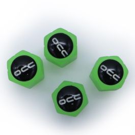 Occ Sport OCCLEV002 Tapones de Válvula Fluorescentes Universales para Coche Pack 4 Unidades Brillan en la Oscuridad Verde ABS Occ Sport OCCLEV002 Tapones de Válvula Fluorescentes Universales para Coche Pack 4 Unidades Brillan en la Oscuridad Verde ABS