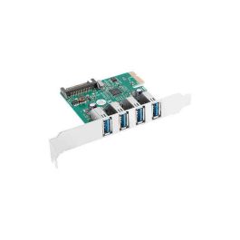 Lanberg PCE-US3-004 Tarjeta PCIe a USB 3.2 Gen 1 (3.1 Gen 1) con 4 Puertos Tipo A, Ancho de Banda 5 Gbit/s