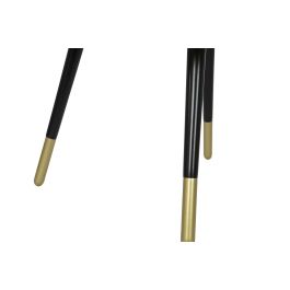 DKD Home Decor Mesa Centro Glam Negro Dorado Acero Cristal 82.5 x 40 x 82.5 cm