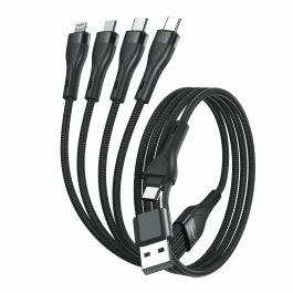 4smarts Cable de Carga Múltiple USB-C/A 4in2 1.2m Negro