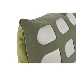 DKD Home Decor Cojín Verde Blanco 45 x 45 x 10 cm Poliéster