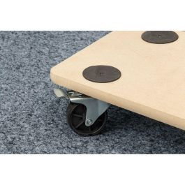 Meister Plataforma Rodante | Soporte Muebles 200kg, 4 Ruedas Giratorias 75mm con Freno, 590x250mm Antideslizante
