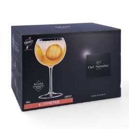 Chef & Sommelier Copas Vino Ballon Krysta Symetrie, Caja de 6 Vidrio Transparente 58 cL, Brillo Excepcional y Aptas Lavavajillas