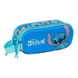 Safta Portatodo escolar infantil doble compartimento Stitch efecto 3D 21x8x6 cm