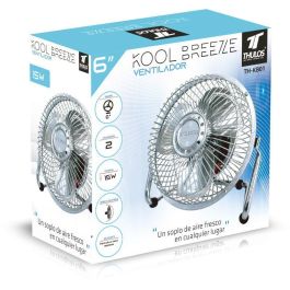 Thulos Ventilador Mini Sobremesa Th - Kb01 15 cm, 2 Velocidades, Cabezal Ajustable