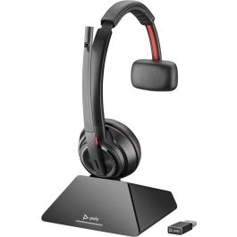 HP Poly Auriculares Estéreo DECT Savi 8220 Inalámbricos Color Negro con Base de Carga Inclinada