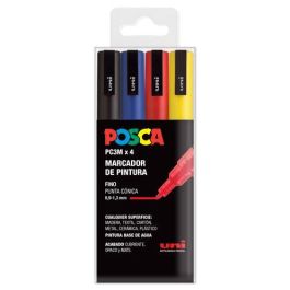 POSCA Pc-3M-4C Marcador No Permanente Punta Fina 0.9 mm-1.3 mm, Colores Surtidos Básicos -Estuche 4U- Precio: 10.78999955. SKU: S8418985