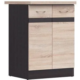 JUNONA Mueble de Cocina Bajo 2 Puertas 60 cm Roble Sonoma con Encimera Precio: 126.68999959. SKU: B1BXCX3K87