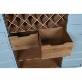 DKD Home Decor Botellero Vintage Azul Celeste Metal y MDF 41 x 157.5 x 76.5 cm