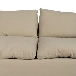 Sofá 3 Plazas Beige Tejido-Madera 212 X 100 X 83 cm