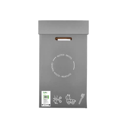 Liderpapel Contenedor Papelera Reciclaje Restos No Reciclables Cartón Reciclado 70 Litros 450x350x650 mm Gris