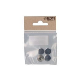 Pack 4 unidades. embellecedor latón roscado liso 14 mm níquel