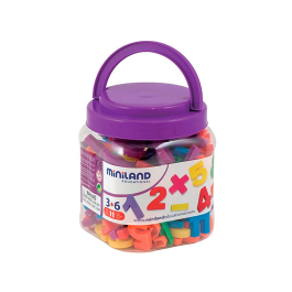 Miniland Juego Números Magnéticos y Símbolos Matemáticos Bote 162 Piezas