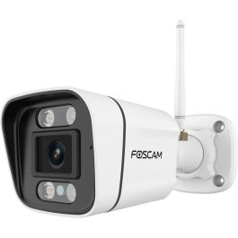 Foscam Cámara de Vigilancia WiFi Bullet Exterior V8P, Visión Nocturna, Detección Humana y Vehículos, Color Blanco