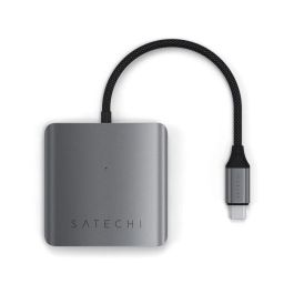 Satechi Hub USB-C 4 Puertos con Power Delivery 100W y 10 Gbps, Adaptador Compacto Gris para MacBook Air/Pro y iPad Pro