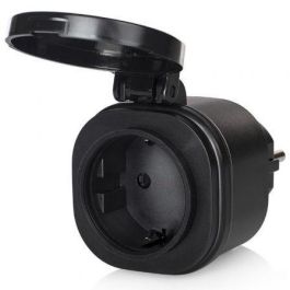 Smartwares SH4-99653 Set de Mini Enchufes para Exterior Inteligentes Negros Control Remoto y App IP44 3000W 2 Unidades