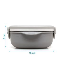 Caja Almuerzo Cuadrado Acero Inoxidable Gris Caja Almuerzo Cuadrado Acero Inoxidable Gris