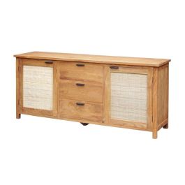 DKD Home Decor Buffet Balines de Teca reciclada y Ratan, 180 cm Ancho x 50 cm Profundidad x 85 cm Alto Precio: 875.49999999. SKU: B192T6GPWB