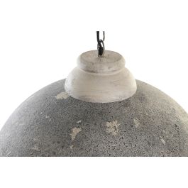 DKD Home Decor Lampara Techo Vintage E27 Metal Madera Marron Gris 62x62x62 cm