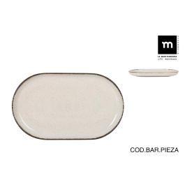 Fuente Oval Anllo Nordic Brillo IVORY 25x15x2.2 cm - Inde (18 Unidades)