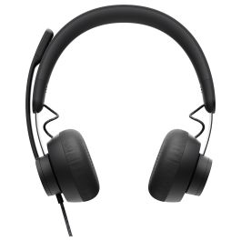 Logitech Zone Wired UC Auriculares con Micrófono, Cancelación de Ruido Dual, USB-C, Certificación Microsoft Teams, 1.9m