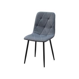 Silla Romimex Negro Gris Metal Tela Madera MDF 53 x 89 x 43 cm