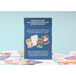 HELLOFUN! Juego ¿Cuanto Queda? español, 50 cartas con personajes y juegos para niños +5 años